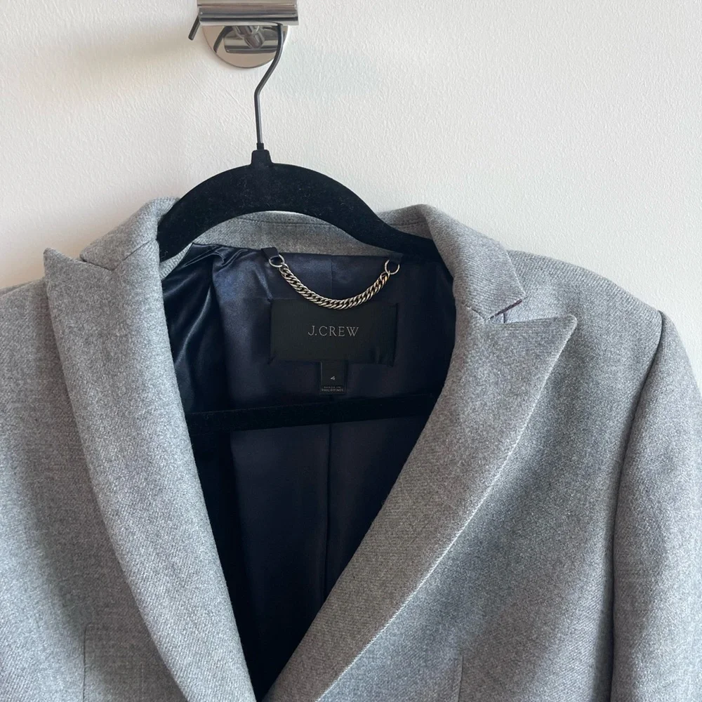 J. Crew Light Gray Single-Button Pea Coat - Picture 2 of 9
